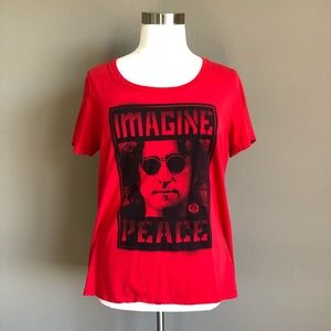 Torrid John Lennon Red Graphic Tee, Size 3 NWOT